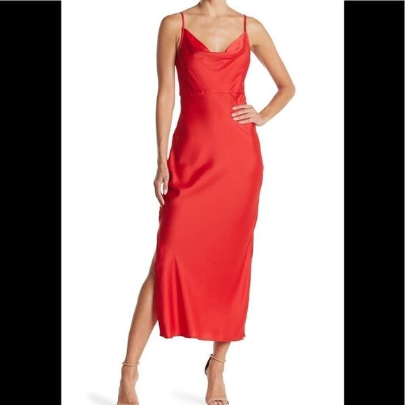 Taylor Midi Slip Midi Dress, Holiday/Christmas Party Dress, Red, Size 10, NWT - Picture 4 of 13